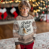 Festival Of Lights Gift Ugly Christmas Sweater Hanukkah Challah At Ya Boy - Wonder Print Shop