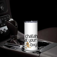Festival Of Lights Gift Skinny Tumbler Hanukkah Challah At Ya Boy - Wonder Print Shop