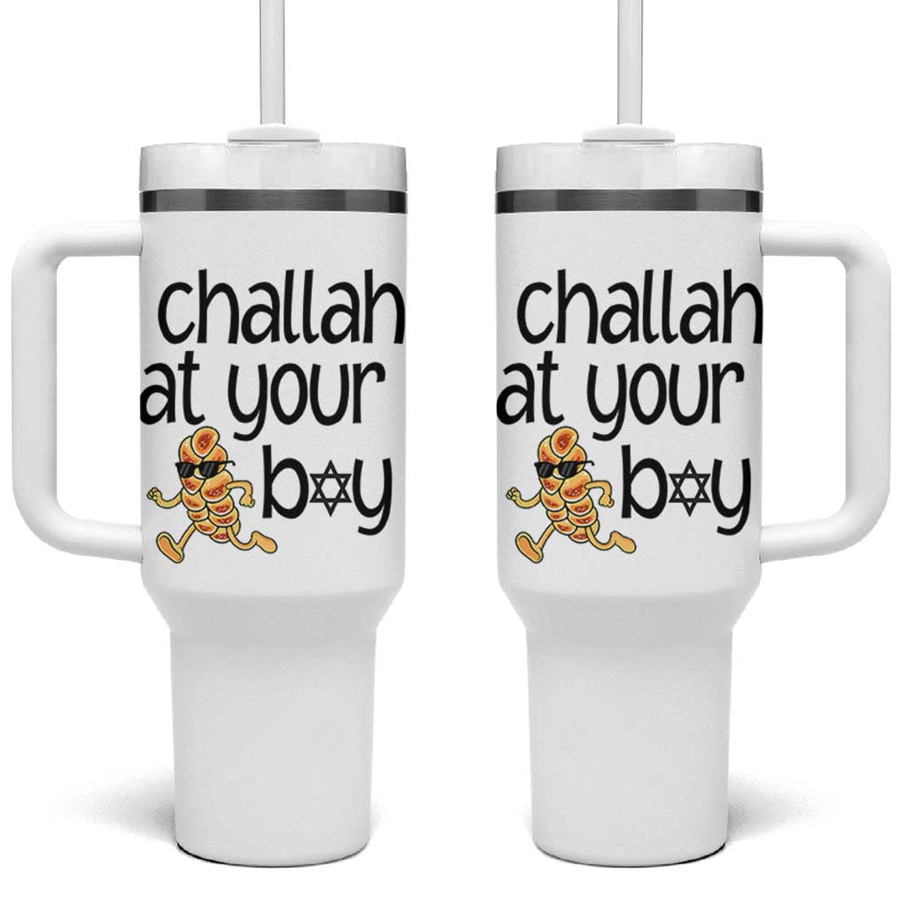 Festival Of Lights Gift Tumbler With Handle Hanukkah Challah At Ya Boy - Wonder Print Shop
