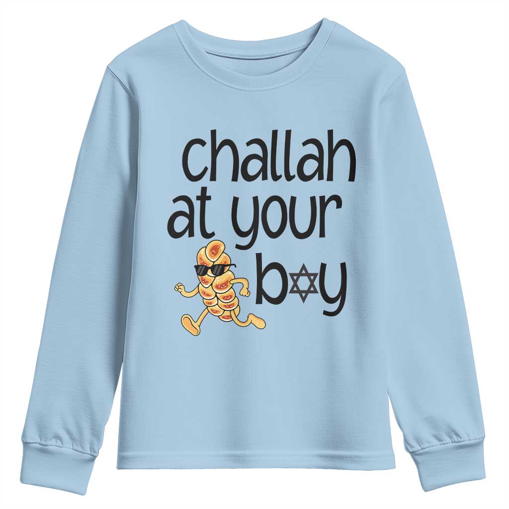 Festival Of Lights Gift Youth Sweatshirt Hanukkah Challah At Ya Boy - Wonder Print Shop