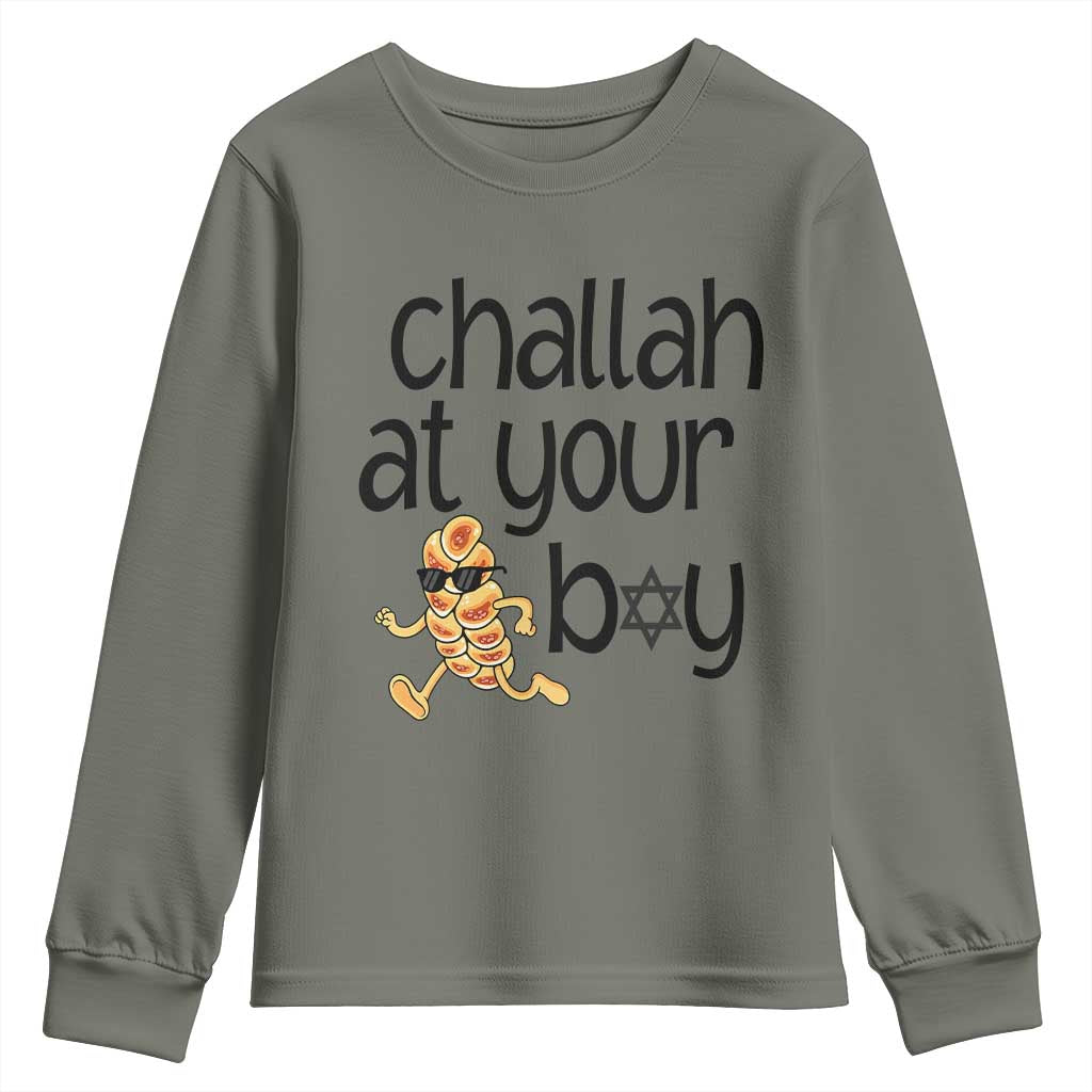 Festival Of Lights Gift Youth Sweatshirt Hanukkah Challah At Ya Boy - Wonder Print Shop
