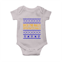 Funny Ugly Hanukkah Baby Onesie Deck The Halls With Matzo Balls Jewish Gift - Wonder Print Shop