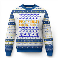 Funny Deck The Halls With Matzo Balls Jewish Gift Hanukkah Ugly Sweater - Wonder Print Shop