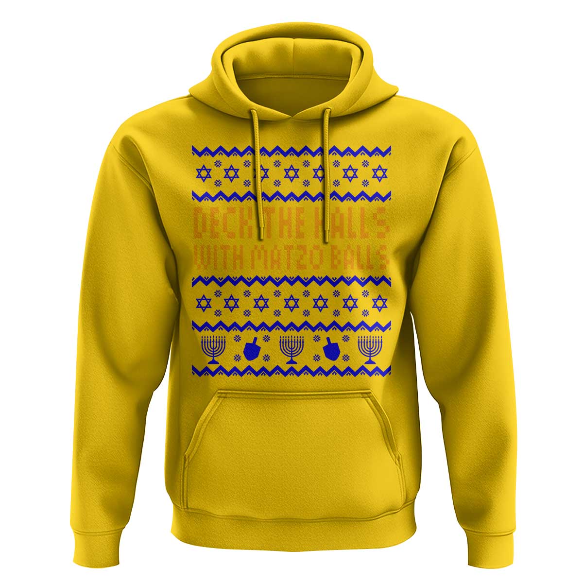 Funny Ugly Hanukkah Hoodie Deck The Halls With Matzo Balls Jewish Gift - Wonder Print Shop
