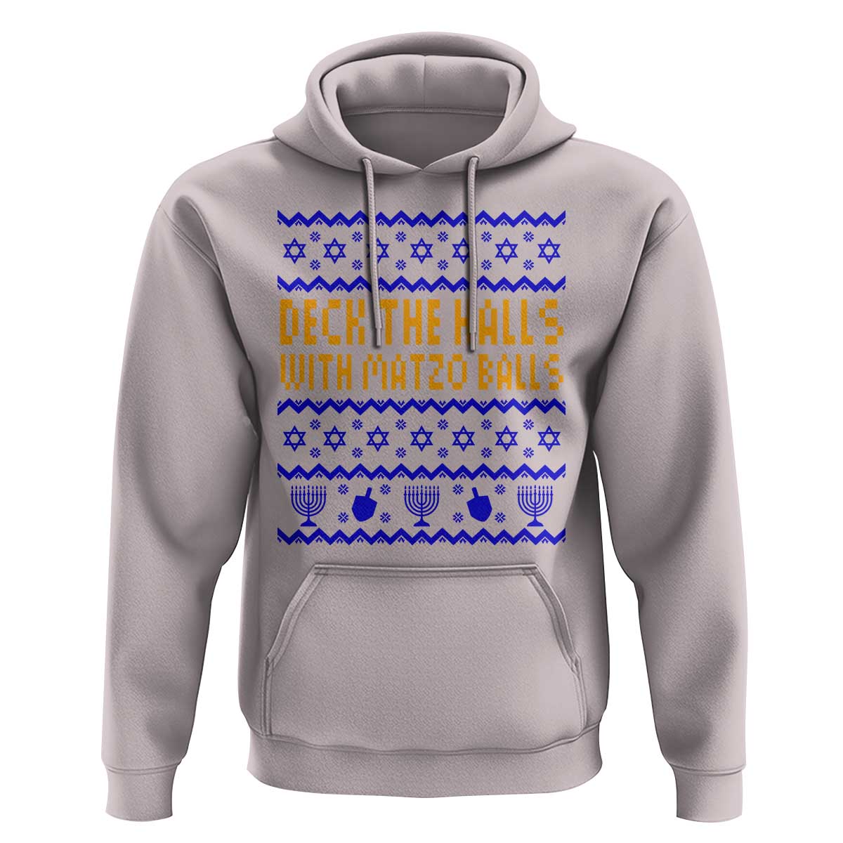 Funny Ugly Hanukkah Hoodie Deck The Halls With Matzo Balls Jewish Gift - Wonder Print Shop
