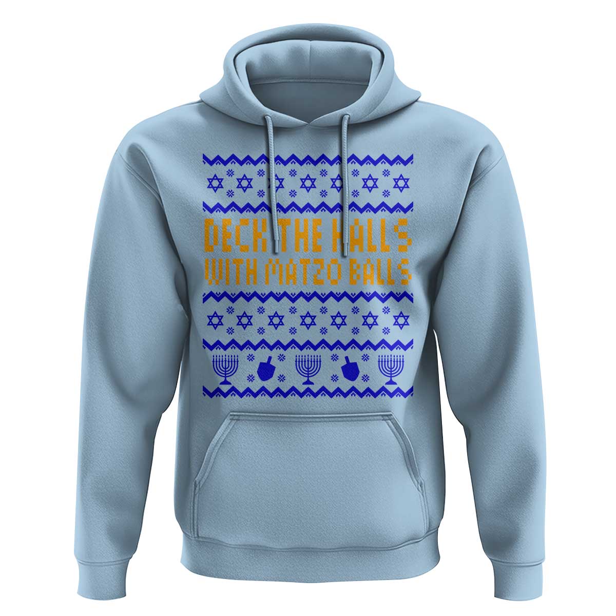 Funny Ugly Hanukkah Hoodie Deck The Halls With Matzo Balls Jewish Gift - Wonder Print Shop