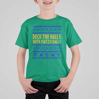 Funny Ugly Hanukkah T Shirt For Kid Deck The Halls With Matzo Balls Jewish Gift - Wonder Print Shop