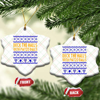 Funny Ugly Hanukkah Ceramic Ornament Deck The Halls With Matzo Balls Jewish Gift - Wonder Print Shop