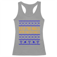 Funny Ugly Hanukkah Racerback Tank Top Deck The Halls With Matzo Balls Jewish Gift - Wonder Print Shop