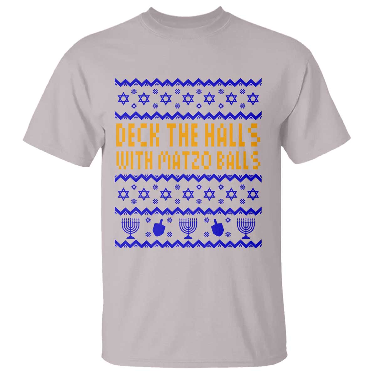 Funny Ugly Hanukkah T Shirt Deck The Halls With Matzo Balls Jewish Gift - Wonder Print Shop