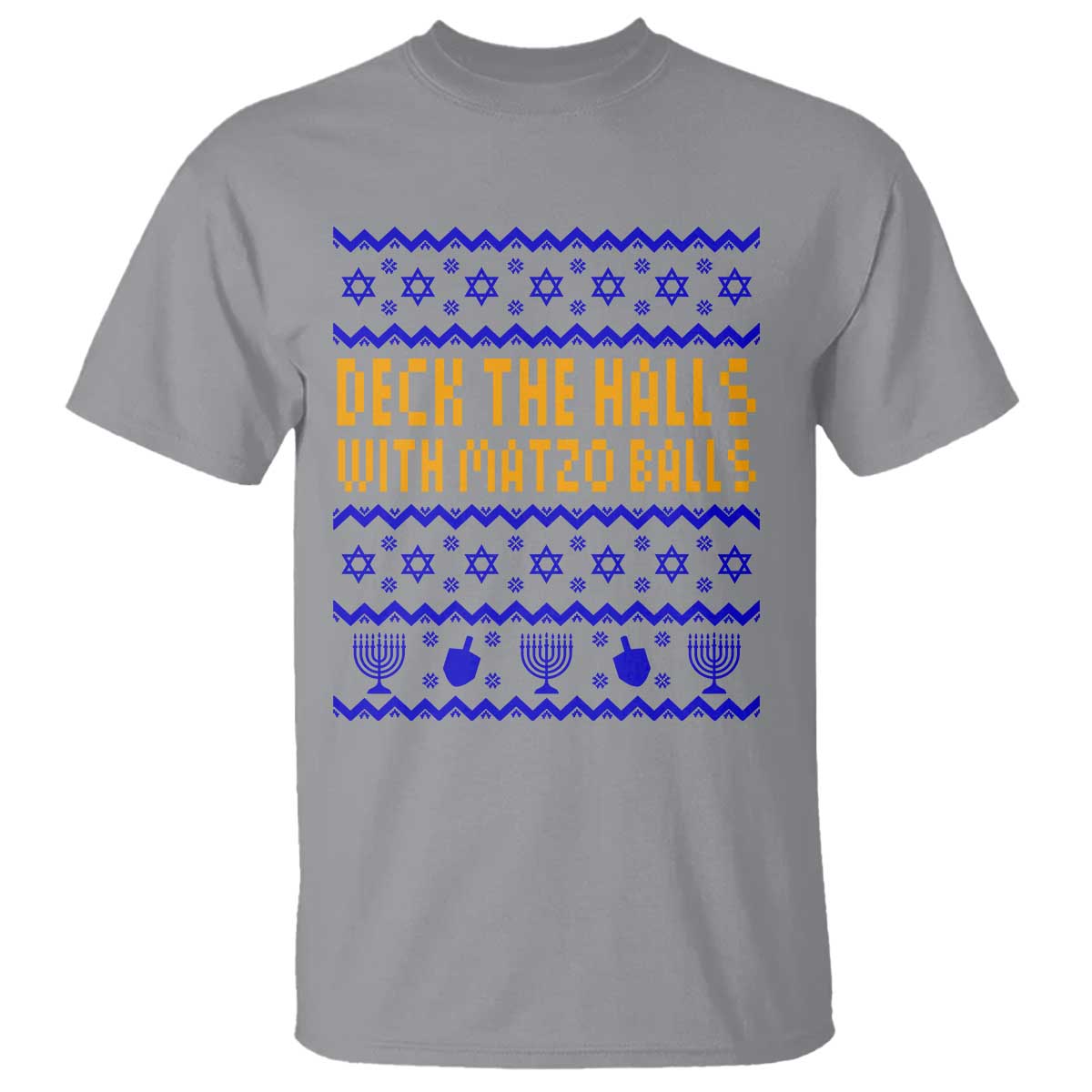 Funny Ugly Hanukkah T Shirt Deck The Halls With Matzo Balls Jewish Gift - Wonder Print Shop
