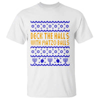 Funny Ugly Hanukkah T Shirt Deck The Halls With Matzo Balls Jewish Gift - Wonder Print Shop