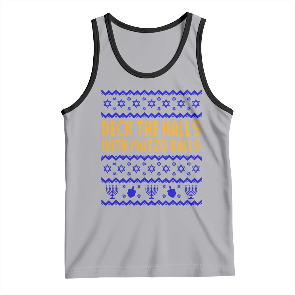 Funny Ugly Hanukkah Tank Top Deck The Halls With Matzo Balls Jewish Gift - Wonder Print Shop