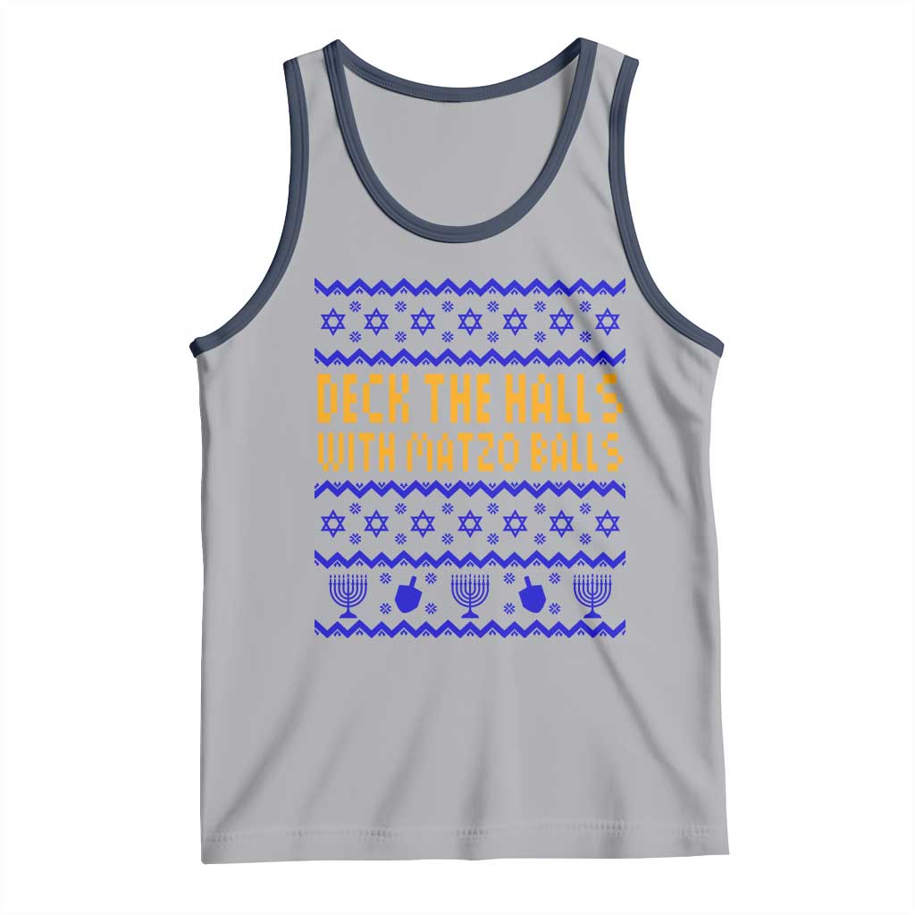 Funny Ugly Hanukkah Tank Top Deck The Halls With Matzo Balls Jewish Gift - Wonder Print Shop