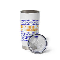Funny Ugly Hanukkah Tumbler Cup Deck The Halls With Matzo Balls Jewish Gift - Wonder Print Shop