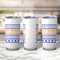 Funny Ugly Hanukkah Tumbler Cup Deck The Halls With Matzo Balls Jewish Gift - Wonder Print Shop