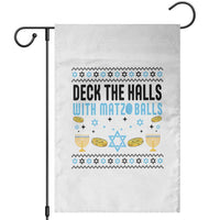 Deck The Halls With Matzo Balls Garden Flag Funny Ugly Jewish Holiday Gift - Wonder Print Shop