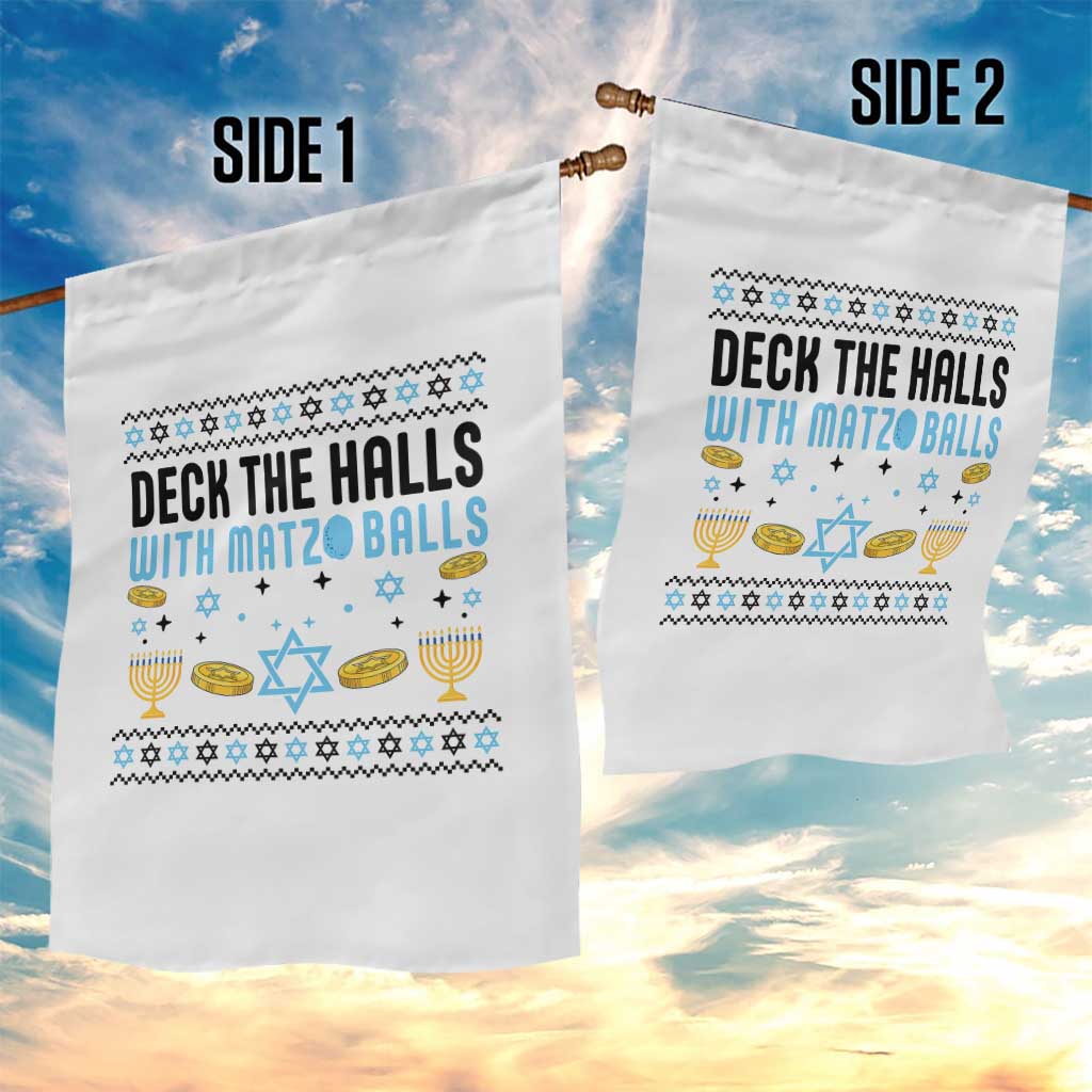 Deck The Halls With Matzo Balls Garden Flag Funny Ugly Jewish Holiday Gift - Wonder Print Shop