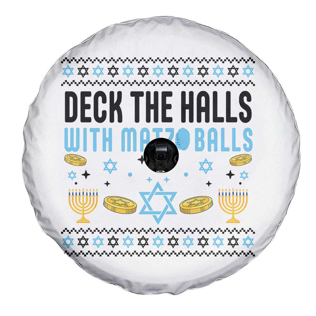 Deck The Halls With Matzo Balls Spare Tire Cover Funny Ugly Jewish Holiday Gift - Wonder Print Shop