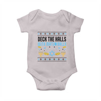 Deck The Halls With Matzo Balls Baby Onesie Funny Ugly Jewish Holiday Gift - Wonder Print Shop
