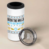 Deck The Halls With Matzo Balls 4 in 1 Can Cooler Tumbler Funny Ugly Jewish Holiday Gift - Wonder Print Shop