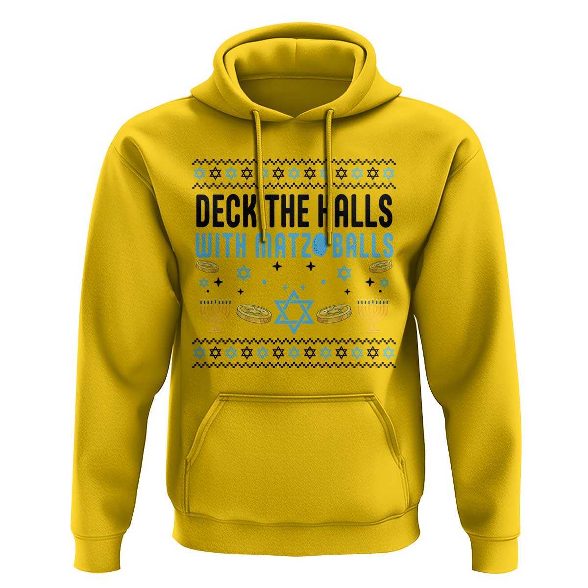 Deck The Halls With Matzo Balls Hoodie Funny Ugly Jewish Holiday Gift - Wonder Print Shop