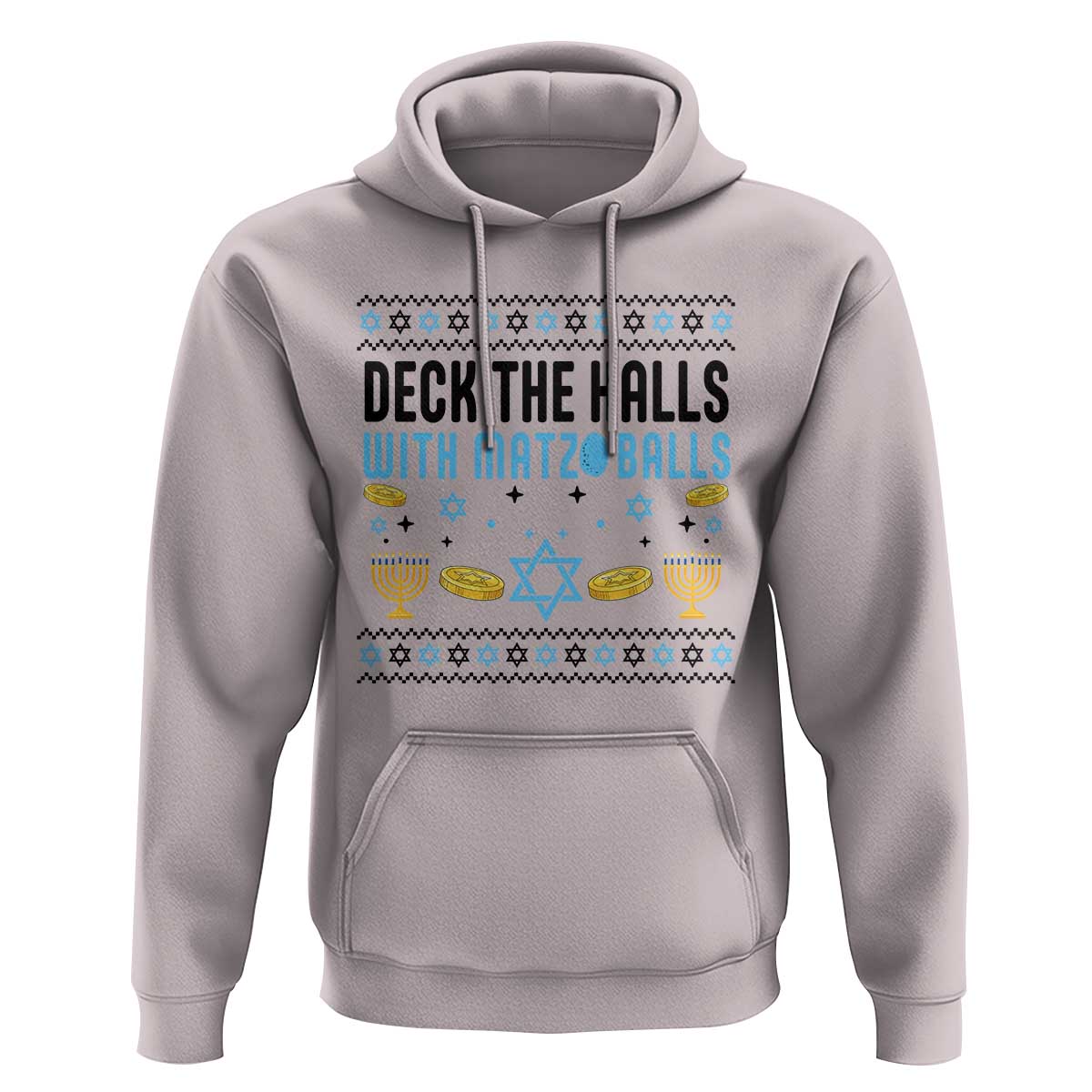Deck The Halls With Matzo Balls Hoodie Funny Ugly Jewish Holiday Gift - Wonder Print Shop