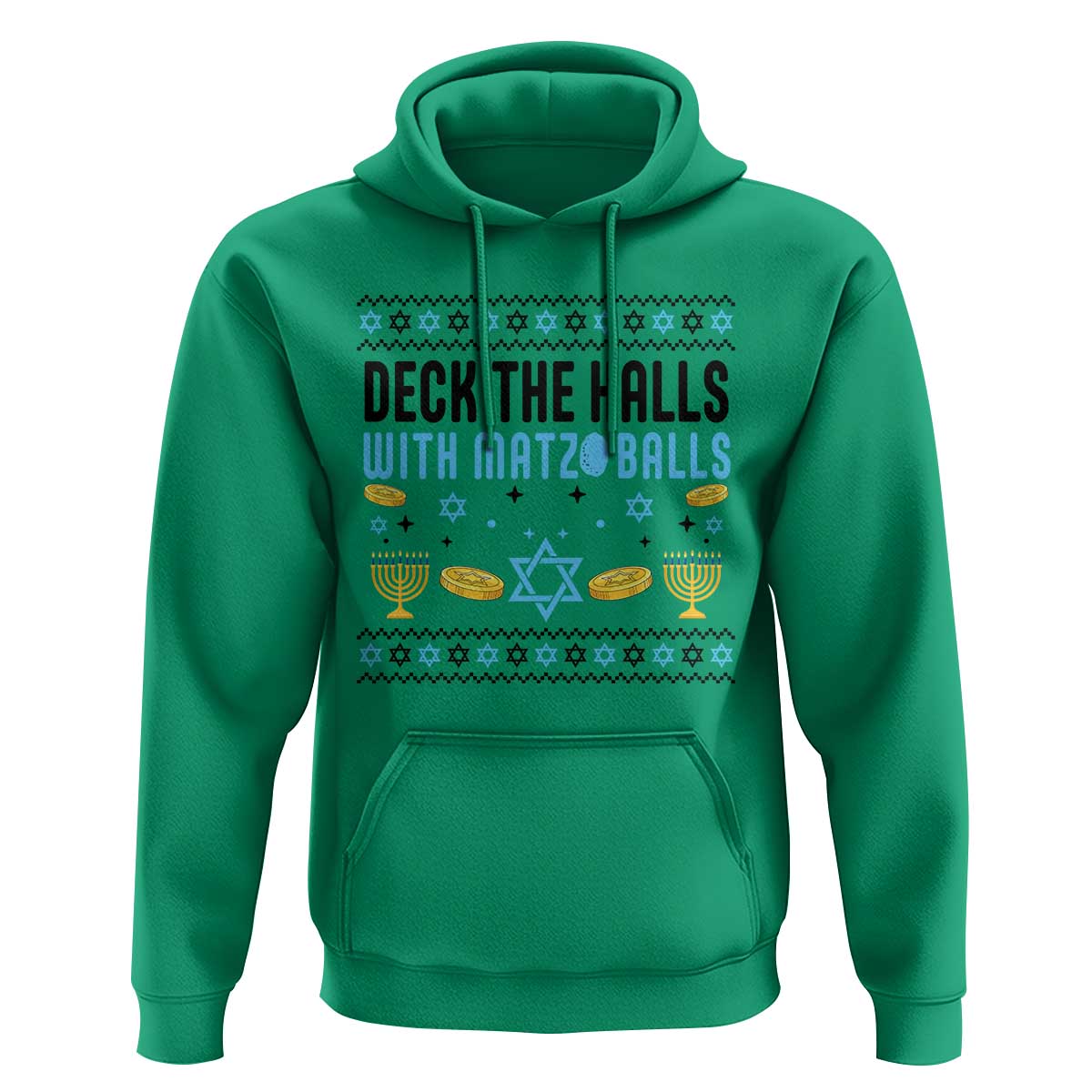 Deck The Halls With Matzo Balls Hoodie Funny Ugly Jewish Holiday Gift - Wonder Print Shop