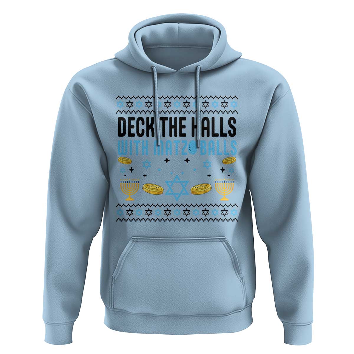 Deck The Halls With Matzo Balls Hoodie Funny Ugly Jewish Holiday Gift - Wonder Print Shop