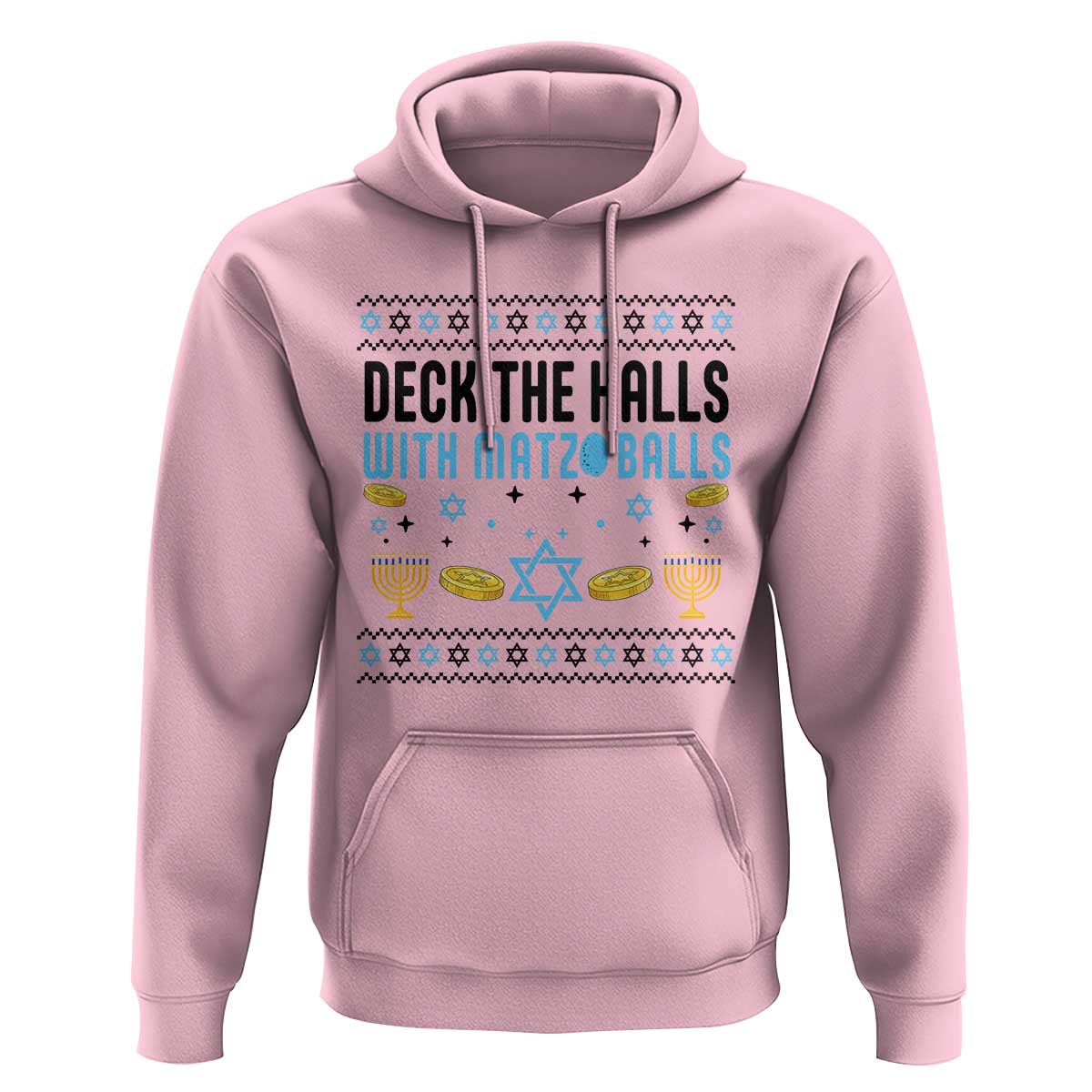 Deck The Halls With Matzo Balls Hoodie Funny Ugly Jewish Holiday Gift - Wonder Print Shop