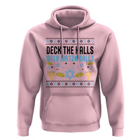 Deck The Halls With Matzo Balls Hoodie Funny Ugly Jewish Holiday Gift - Wonder Print Shop