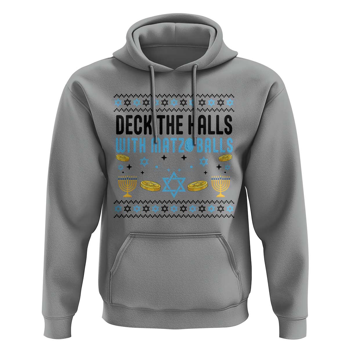 Deck The Halls With Matzo Balls Hoodie Funny Ugly Jewish Holiday Gift - Wonder Print Shop