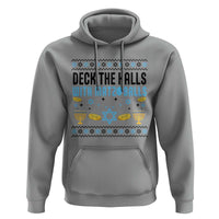 Deck The Halls With Matzo Balls Hoodie Funny Ugly Jewish Holiday Gift - Wonder Print Shop