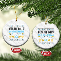 Deck The Halls With Matzo Balls Ceramic Ornament Funny Ugly Jewish Holiday Gift - Wonder Print Shop