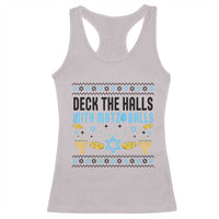 Deck The Halls With Matzo Balls Racerback Tank Top Funny Ugly Jewish Holiday Gift - Wonder Print Shop