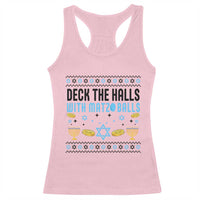 Deck The Halls With Matzo Balls Racerback Tank Top Funny Ugly Jewish Holiday Gift - Wonder Print Shop