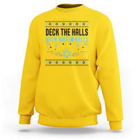 Deck The Halls With Matzo Balls Sweatshirt Funny Ugly Jewish Holiday Gift - Wonder Print Shop