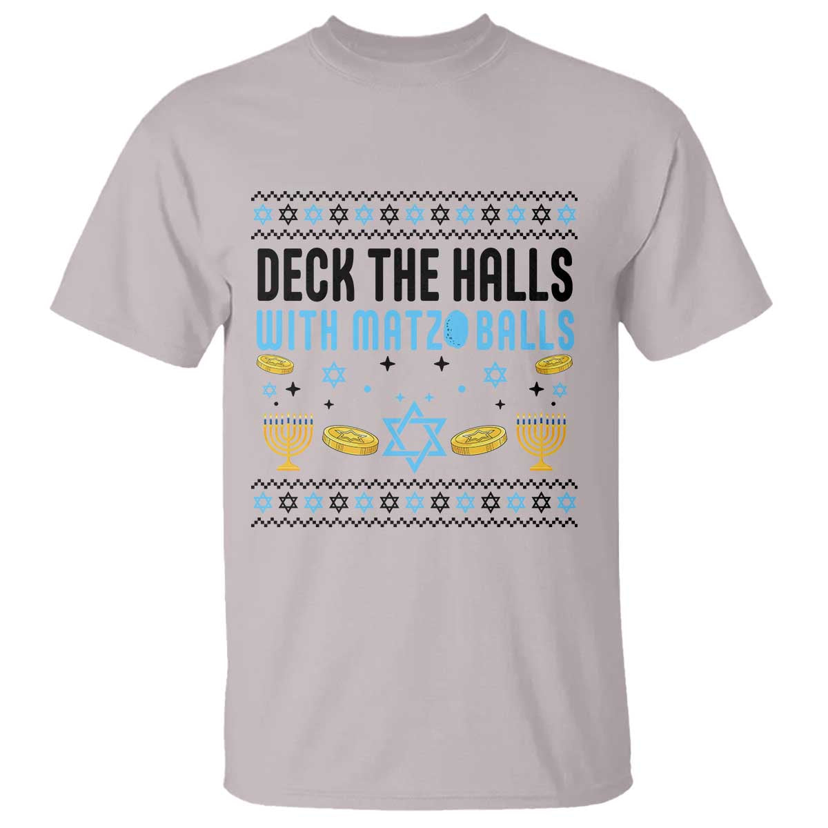 Deck The Halls With Matzo Balls T Shirt Funny Ugly Jewish Holiday Gift - Wonder Print Shop