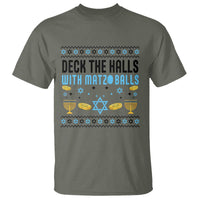 Deck The Halls With Matzo Balls T Shirt Funny Ugly Jewish Holiday Gift - Wonder Print Shop
