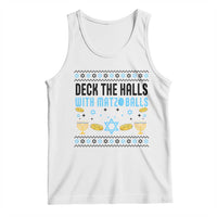 Deck The Halls With Matzo Balls Tank Top Funny Ugly Jewish Holiday Gift - Wonder Print Shop