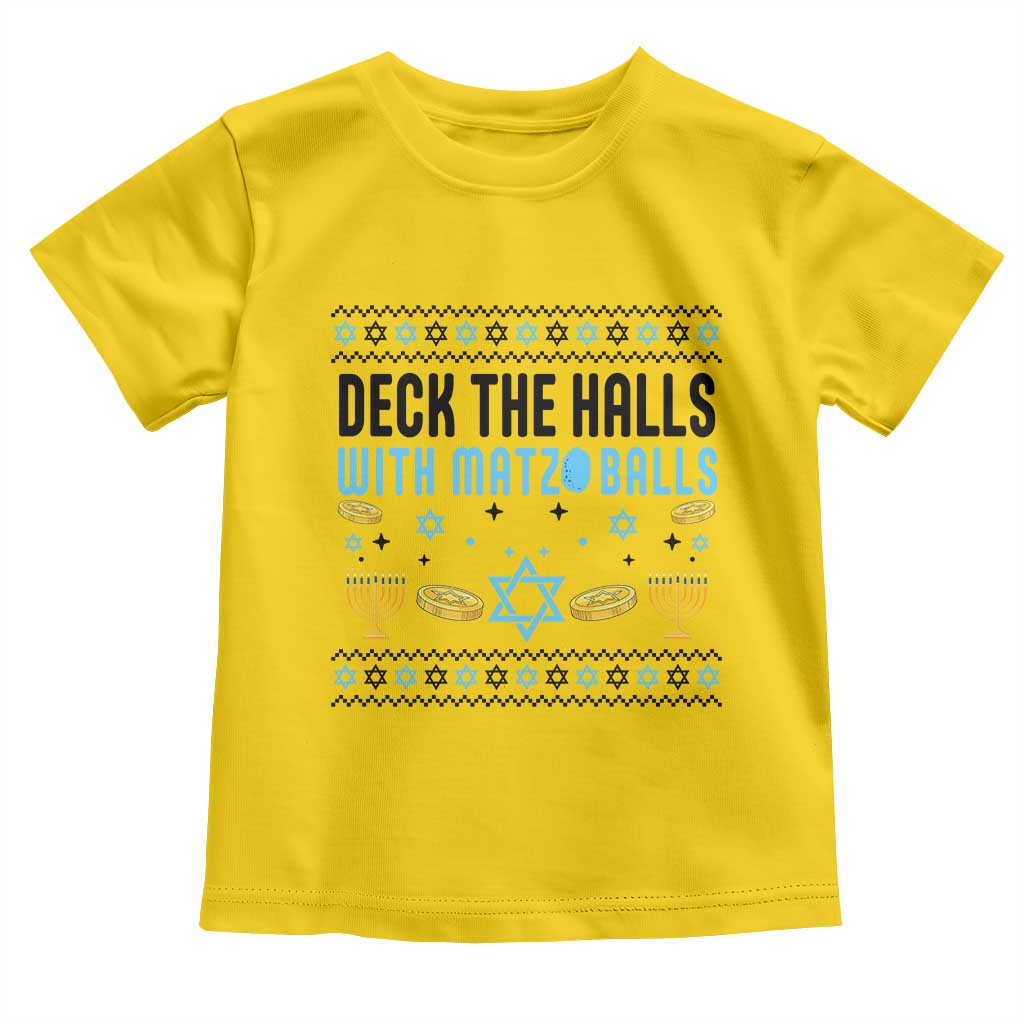 Deck The Halls With Matzo Balls Toddler T Shirt Funny Ugly Jewish Holiday Gift - Wonder Print Shop