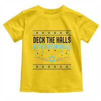 Deck The Halls With Matzo Balls Toddler T Shirt Funny Ugly Jewish Holiday Gift - Wonder Print Shop