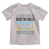 Deck The Halls With Matzo Balls Toddler T Shirt Funny Ugly Jewish Holiday Gift - Wonder Print Shop