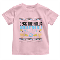 Deck The Halls With Matzo Balls Toddler T Shirt Funny Ugly Jewish Holiday Gift - Wonder Print Shop