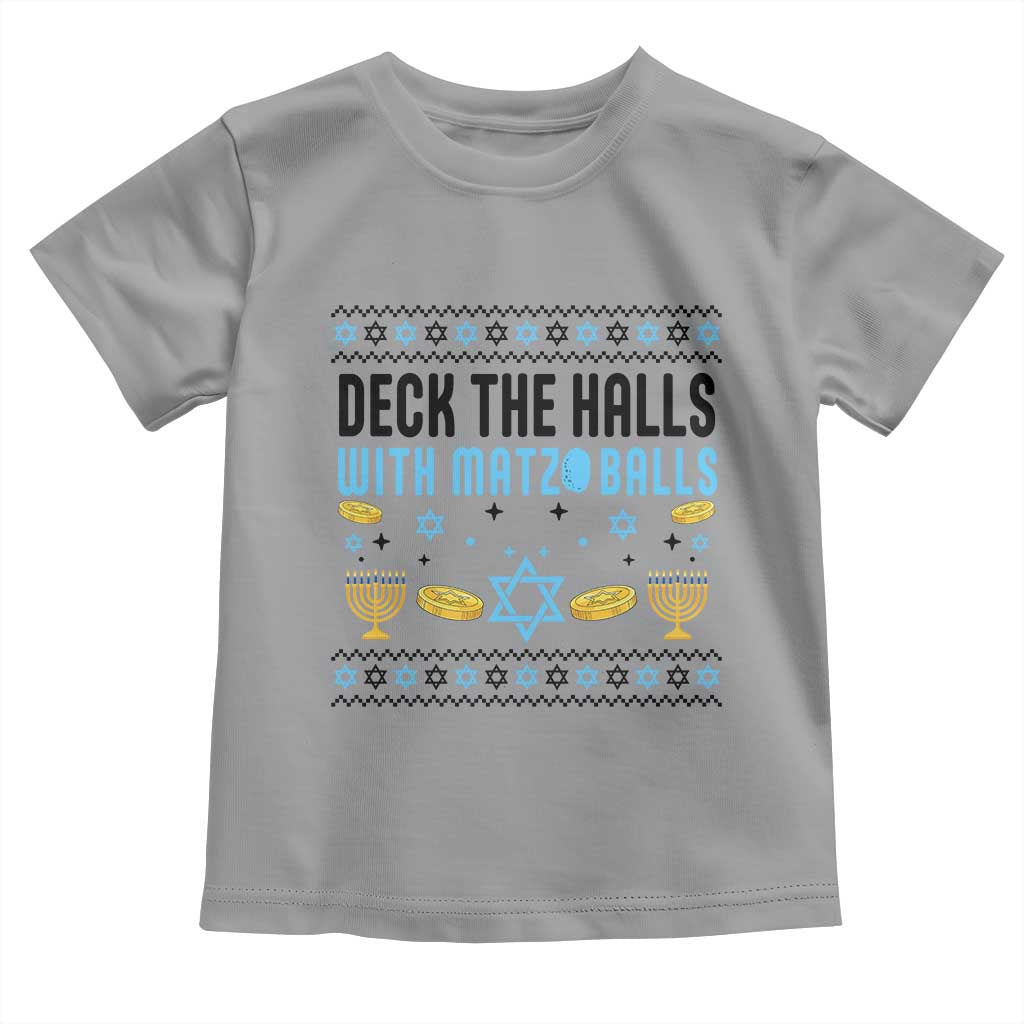 Deck The Halls With Matzo Balls Toddler T Shirt Funny Ugly Jewish Holiday Gift - Wonder Print Shop
