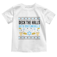 Deck The Halls With Matzo Balls Toddler T Shirt Funny Ugly Jewish Holiday Gift - Wonder Print Shop