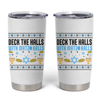 Deck The Halls With Matzo Balls Tumbler Cup Funny Ugly Jewish Holiday Gift - Wonder Print Shop