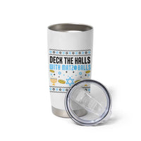 Deck The Halls With Matzo Balls Tumbler Cup Funny Ugly Jewish Holiday Gift - Wonder Print Shop