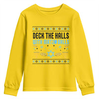 Deck The Halls With Matzo Balls Youth Sweatshirt Funny Ugly Jewish Holiday Gift - Wonder Print Shop