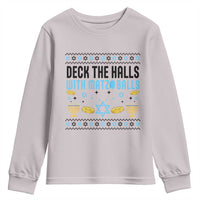 Deck The Halls With Matzo Balls Youth Sweatshirt Funny Ugly Jewish Holiday Gift - Wonder Print Shop